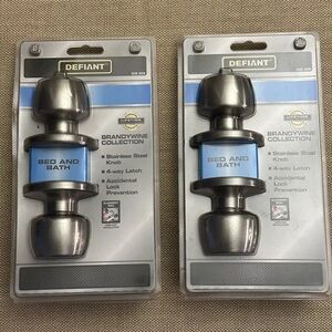 2 Packs - Defiant Brandywine Stainless Steel Bed And Bath Door Knob - 332-208